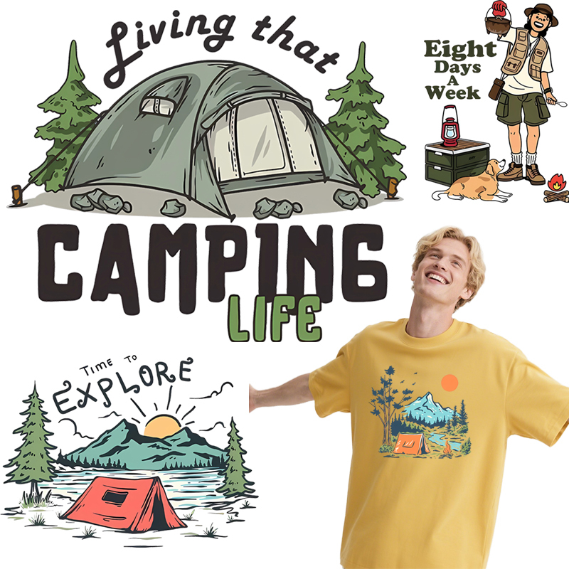 Outdoor Adventure Clothing - Vêtements de camping d'été DTF, impression