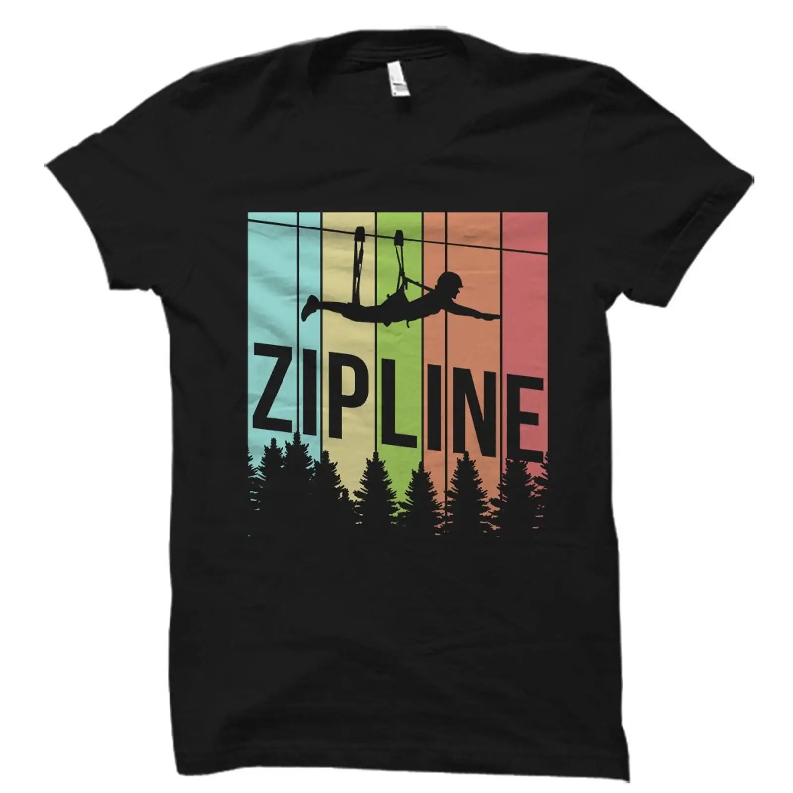 Outdoor Adventure Ziplines & Waterfall - T-shirt vintage rétro Zipline pour passionnés