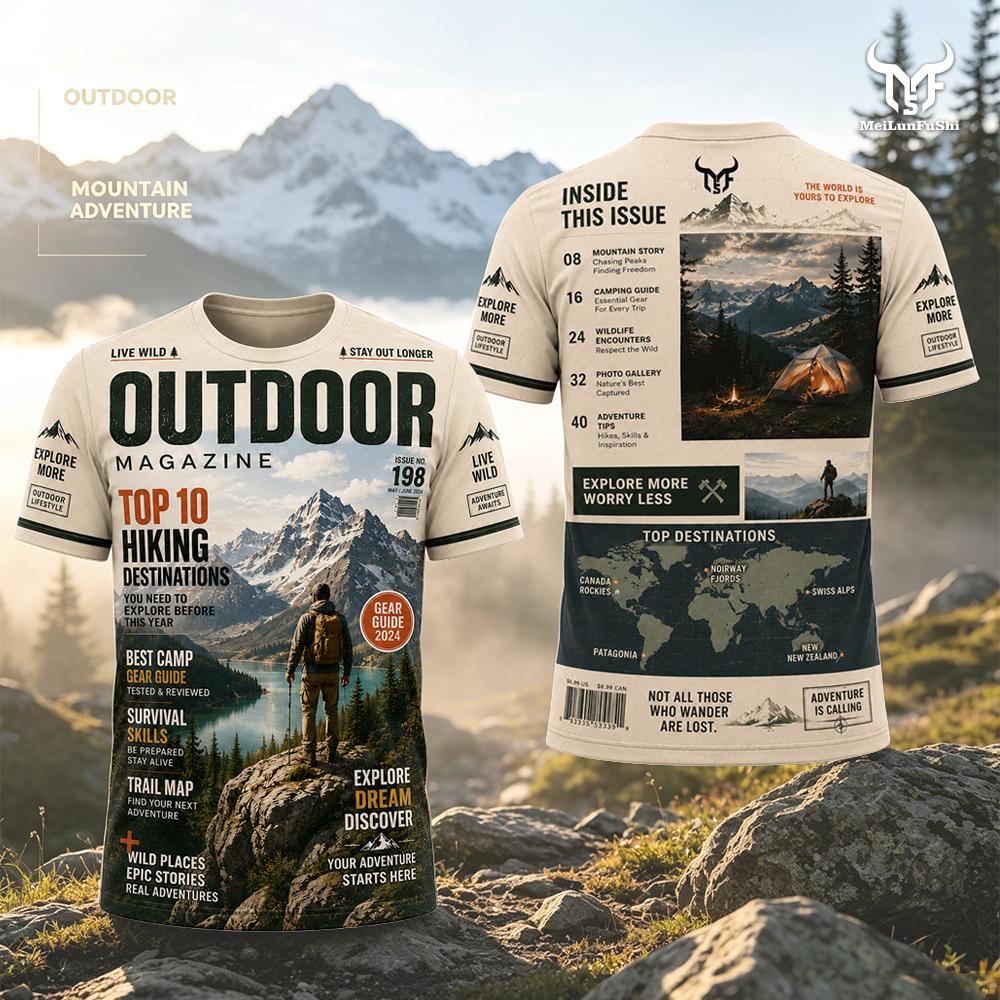 T-shirt imprimé style magazine - Outdoor Adventure Magazines avis et prix